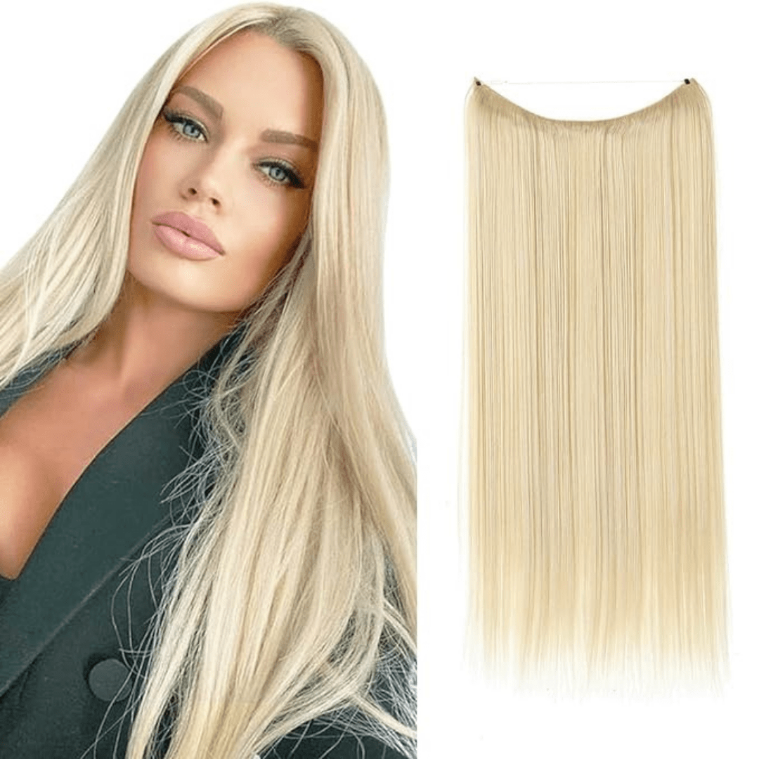 beach blonde halo hair extensions