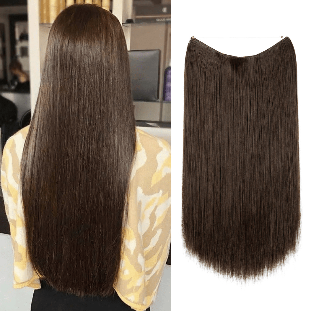 walnut brown halo hair extensions