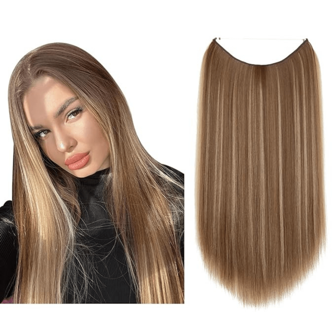 ash blonde halo hair extensions