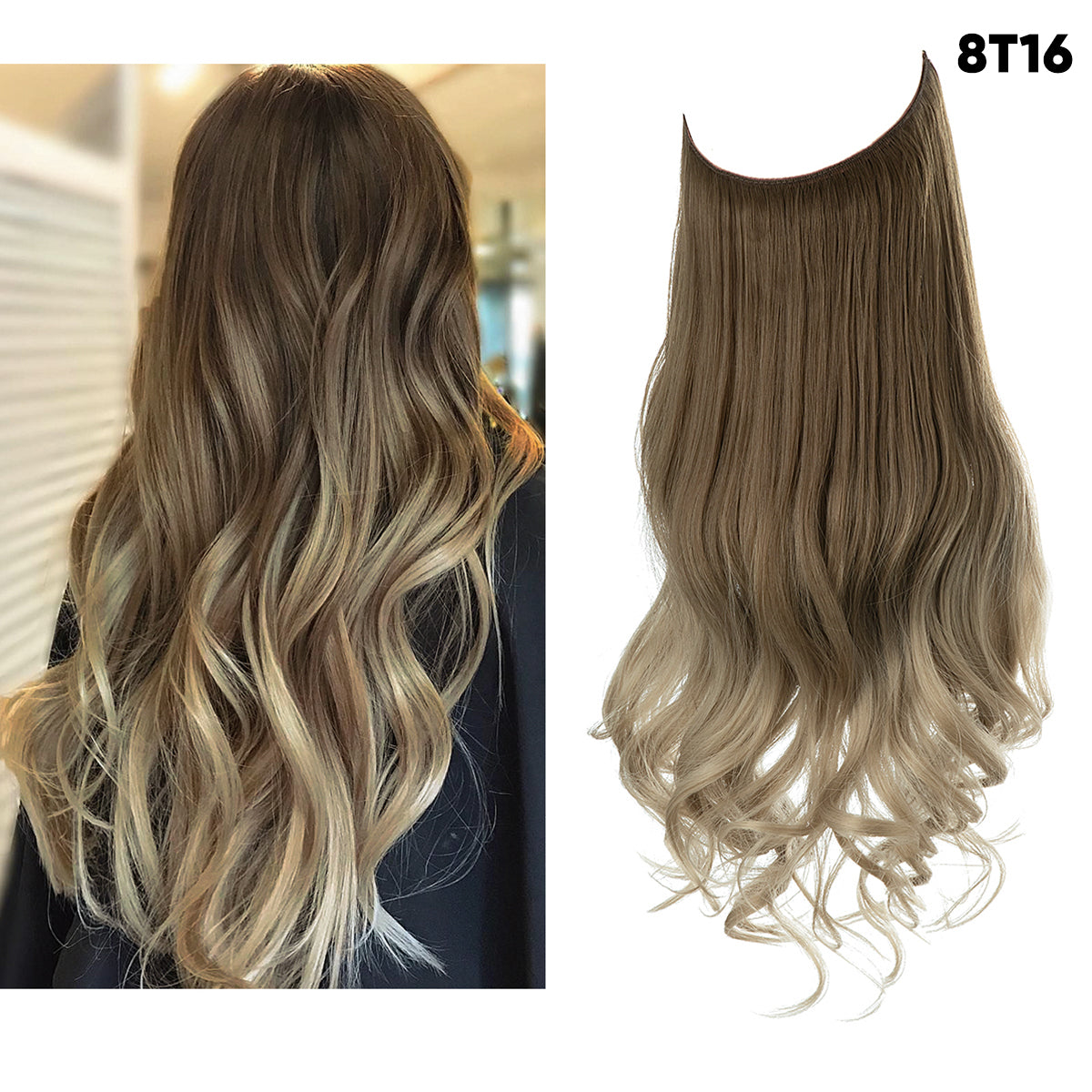 Brown to Ash Blonde Wavy (16 Inch)