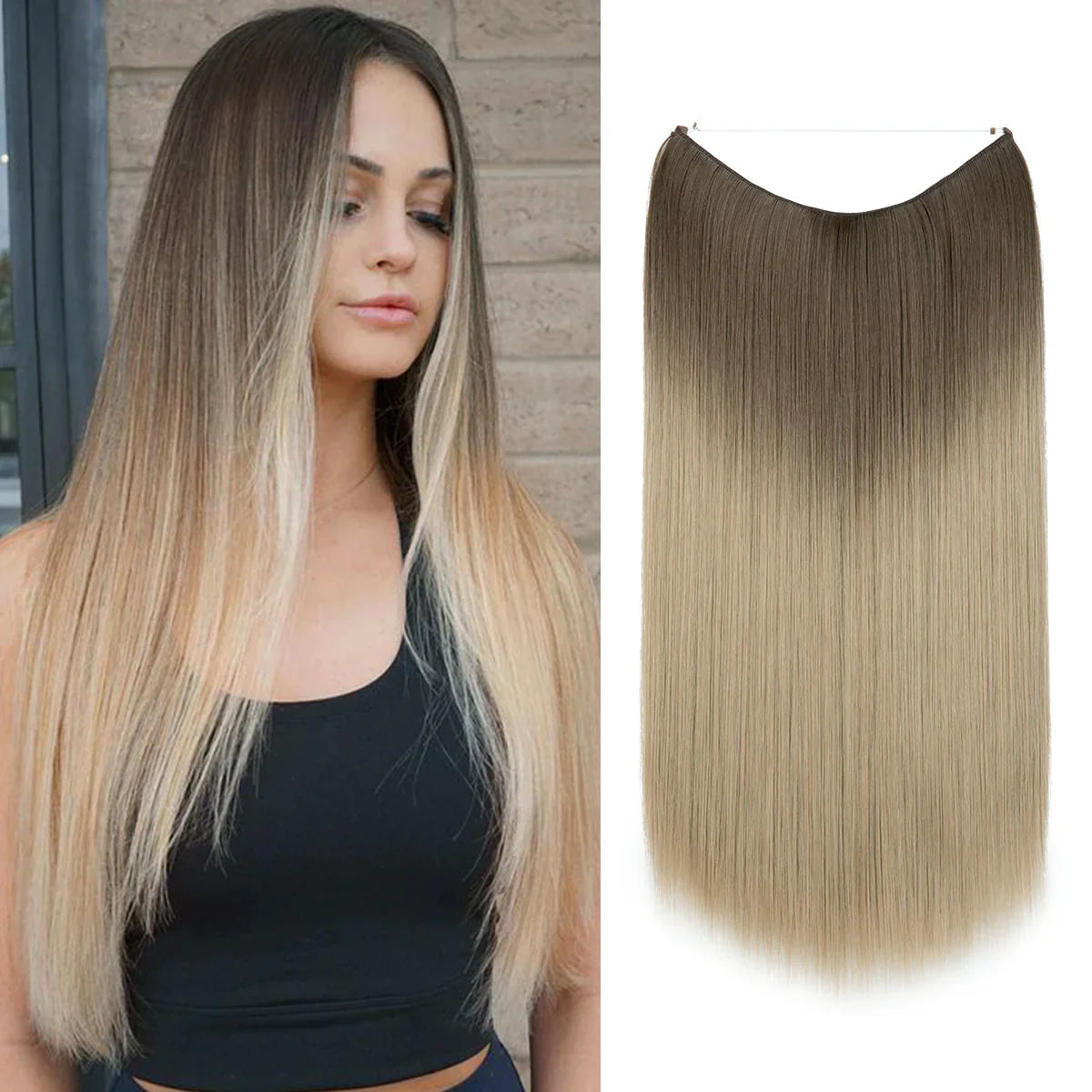 Brown to Ash Blonde Straight  (18 Inch)