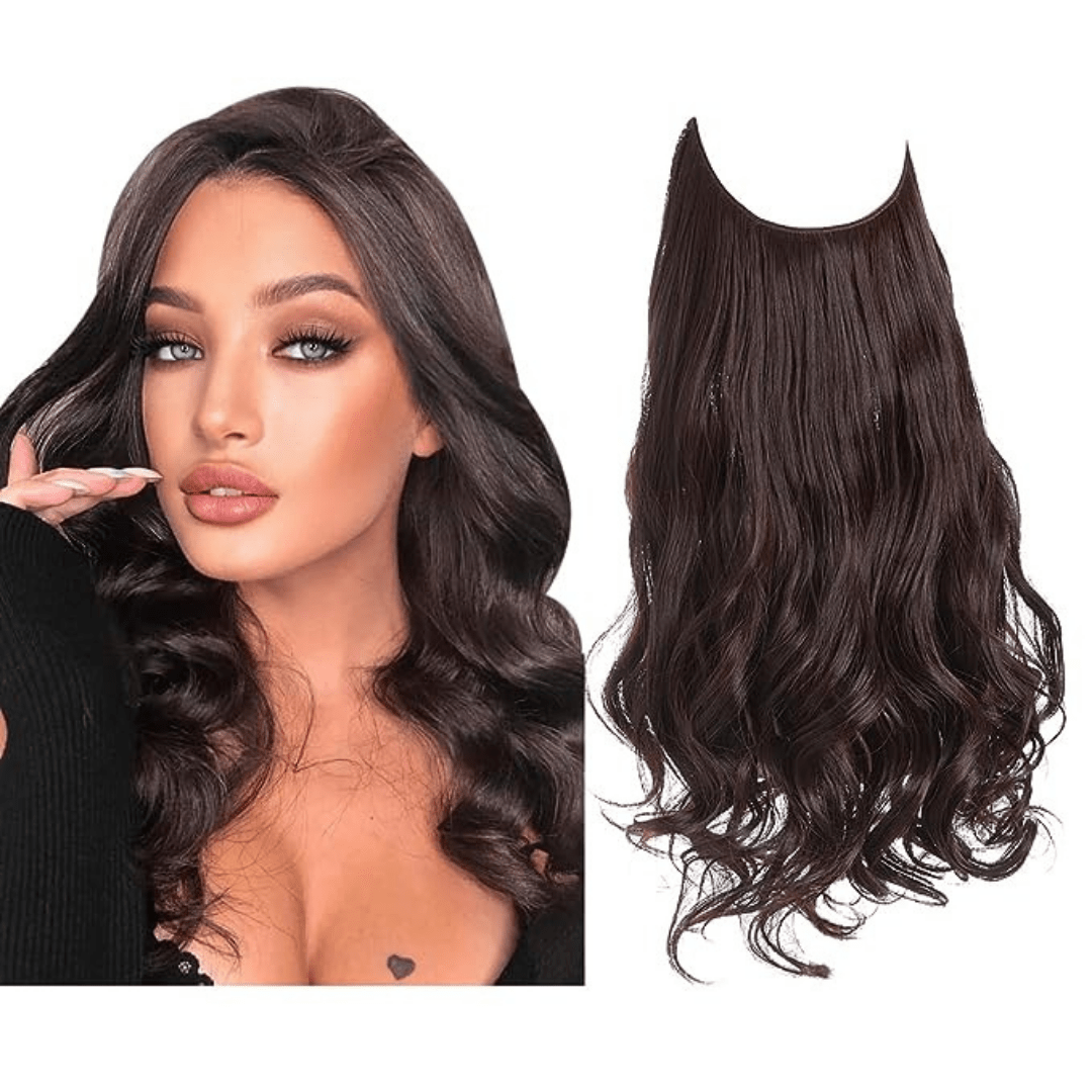 chestnut brown halo hair extensions