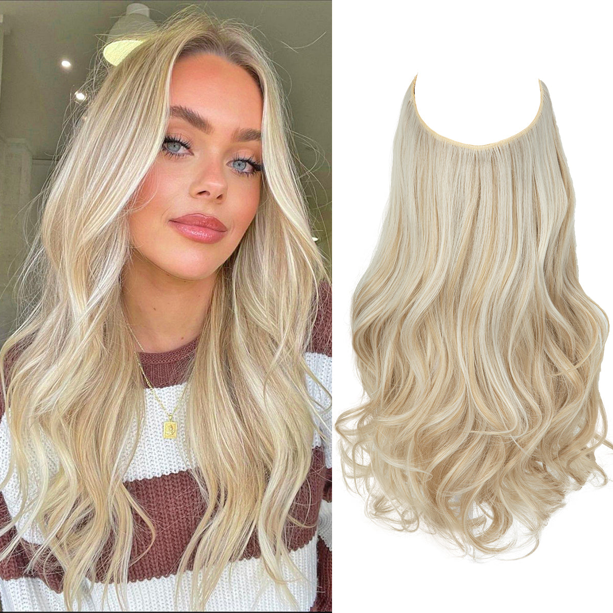 Cream Blonde + 1 FREE HALO / 14 Inch