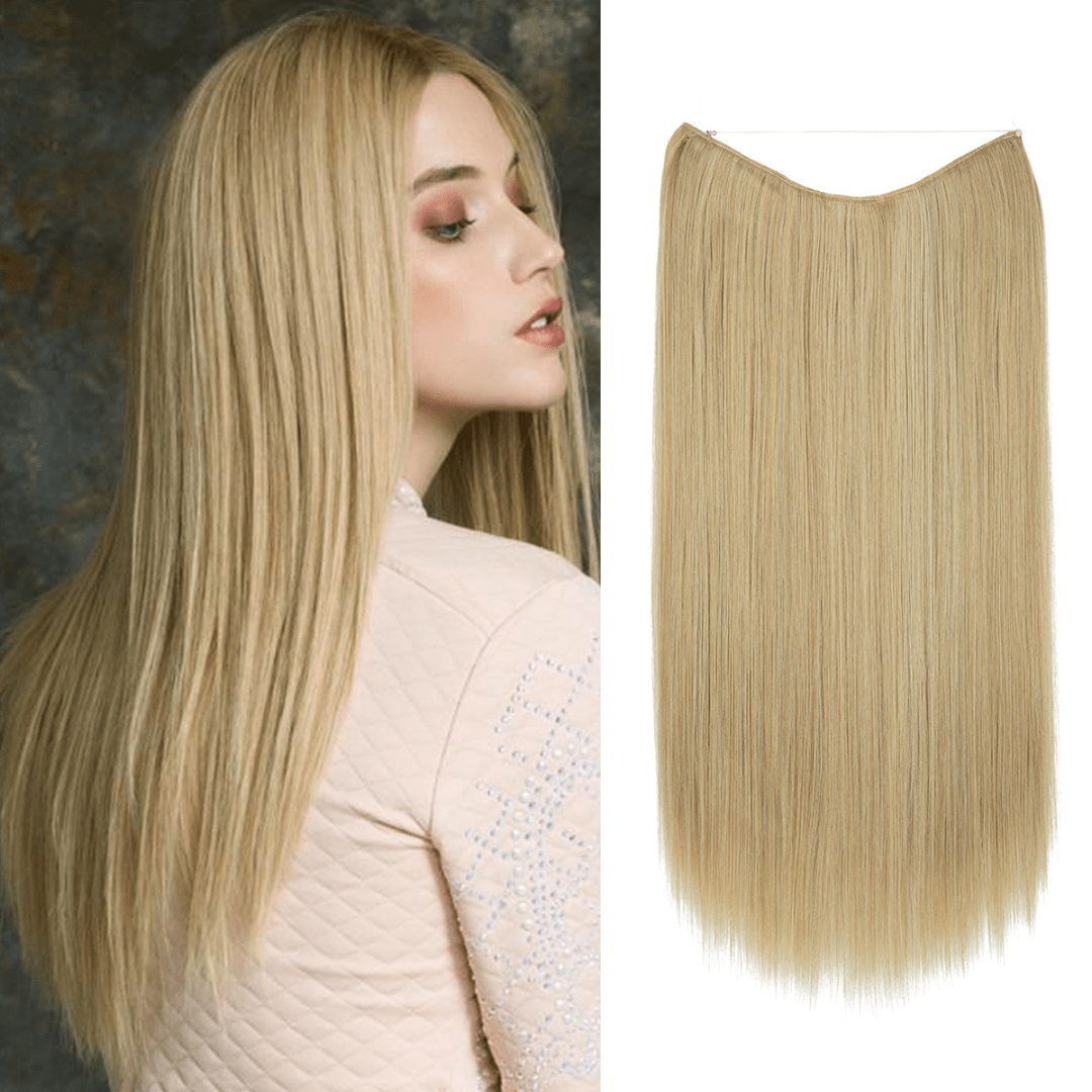 light ash blonde halo hair extensions