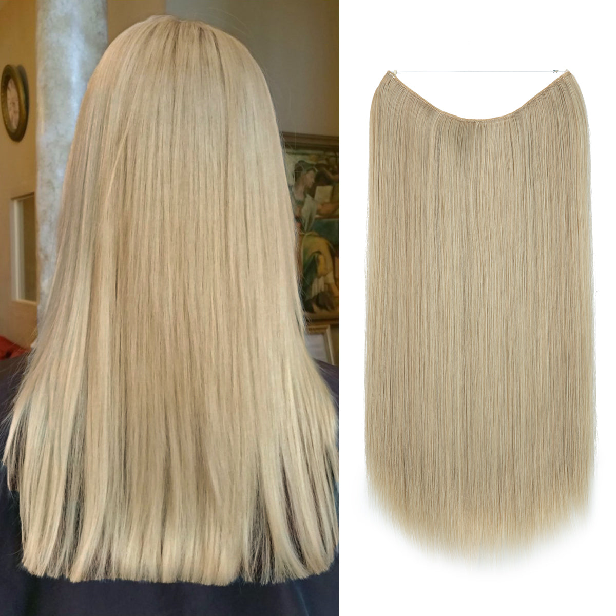 Pale Ash Blonde + 1 FREE HALO / 16 Inch